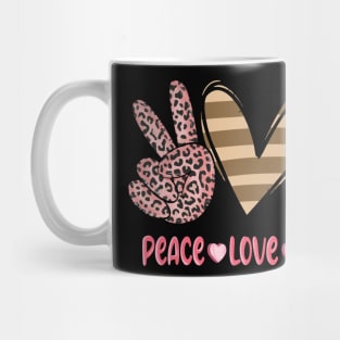 Peace Love Coffee Leopard Valentine Day Mug